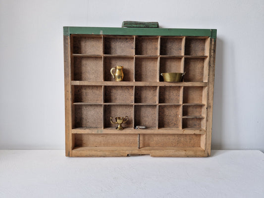 houten mini letterbak uit oude drukkerij