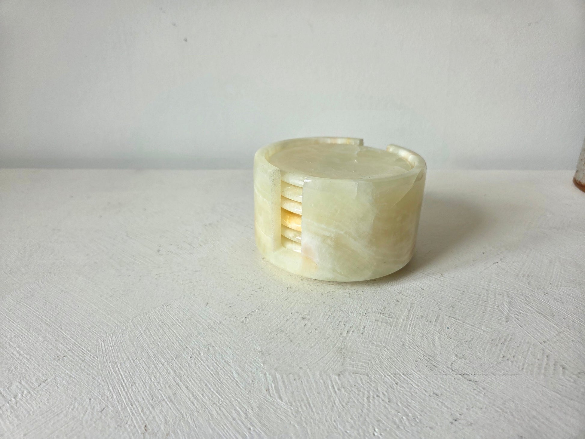 onyx onderzetters met houder vintage