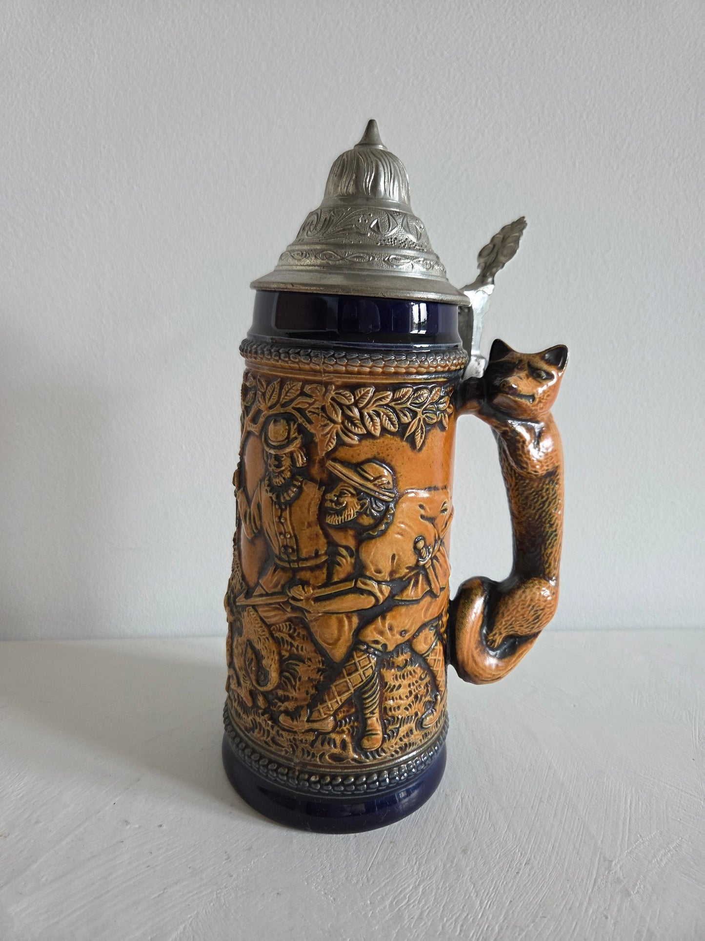 Vintage bierpul GERZ – met vossenhandvat, West-Germany