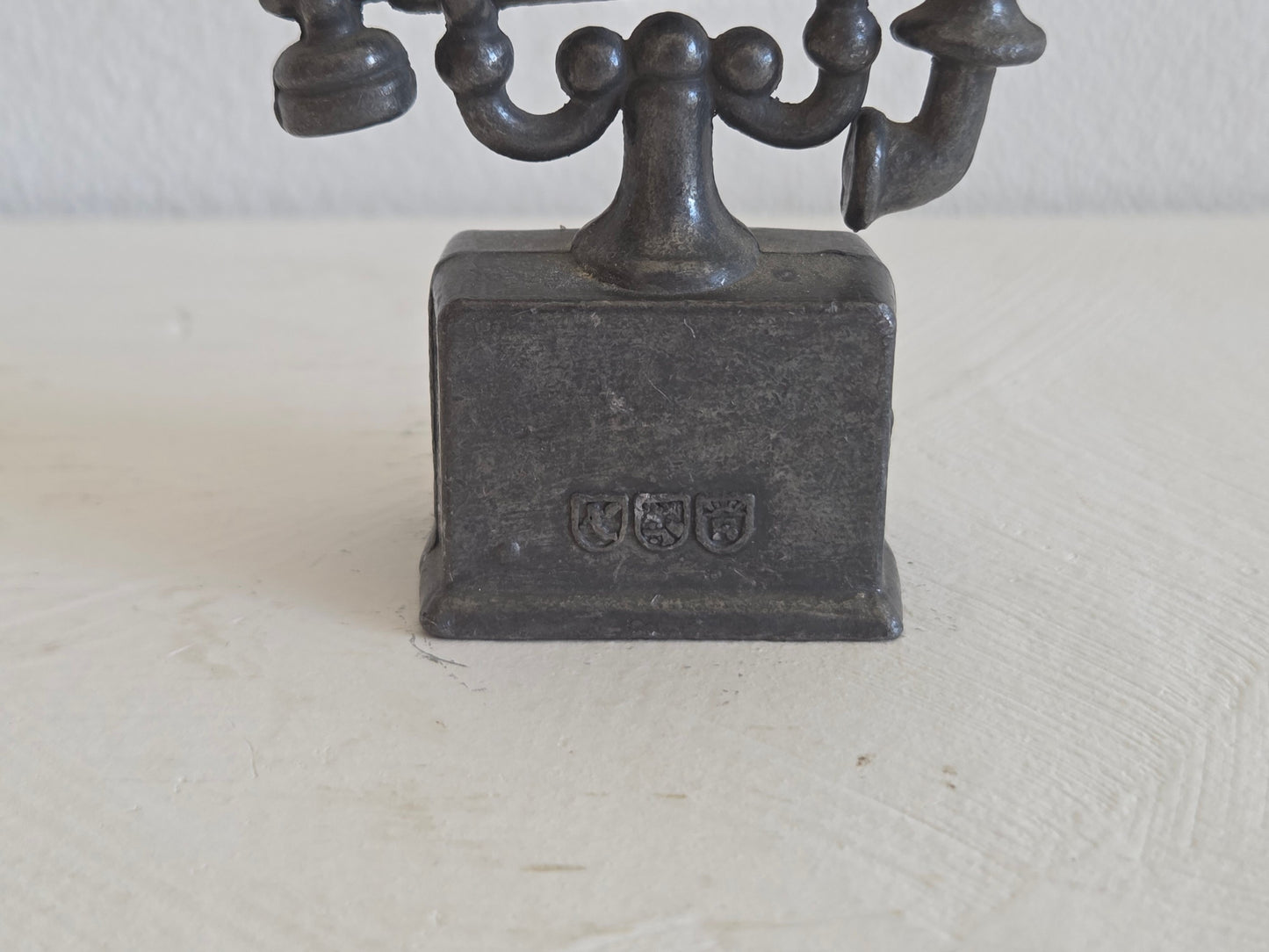 klein decoratief telefoontje van tin
