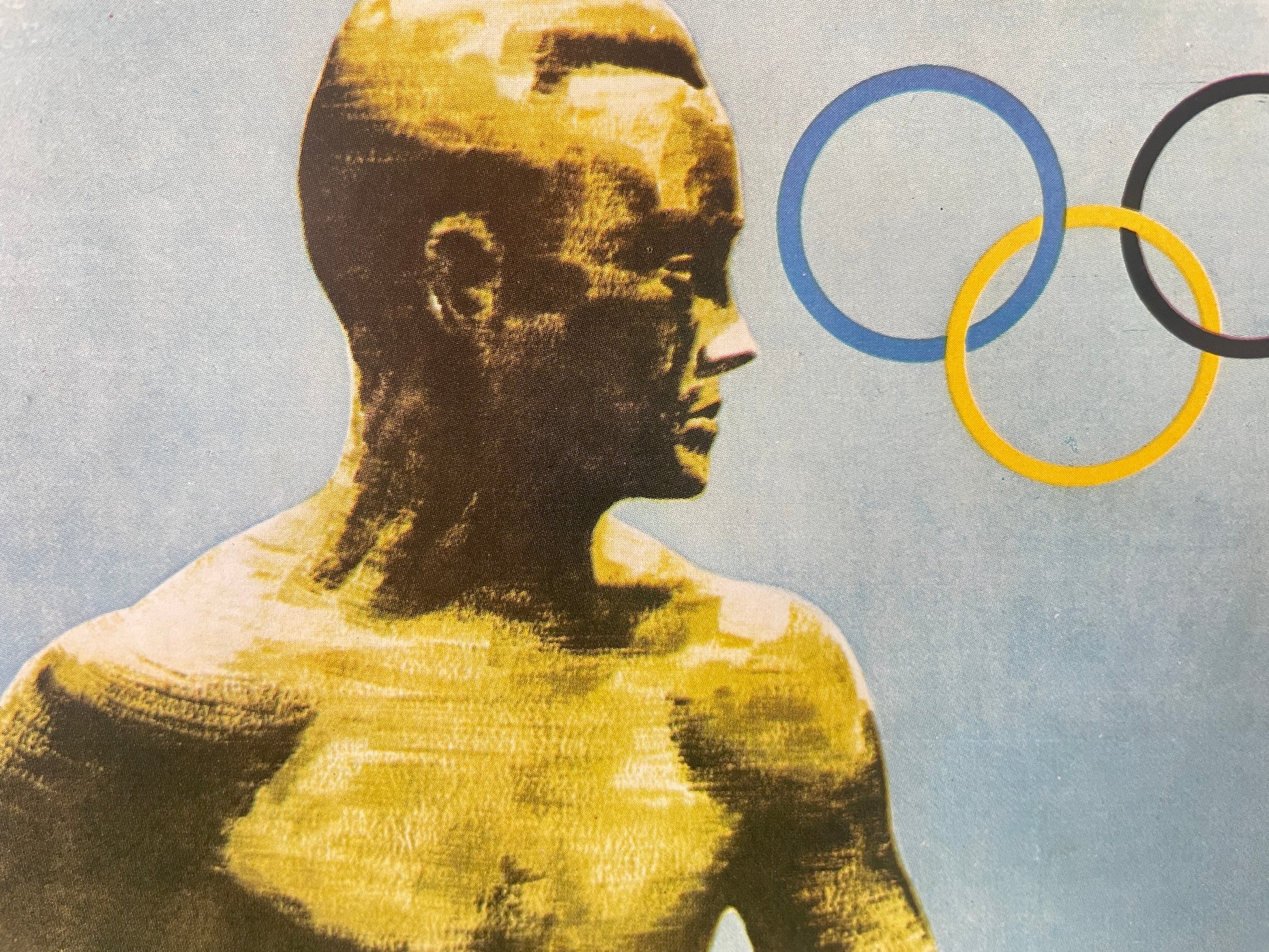 sportposter met Paavo Nurmi en wereldbol