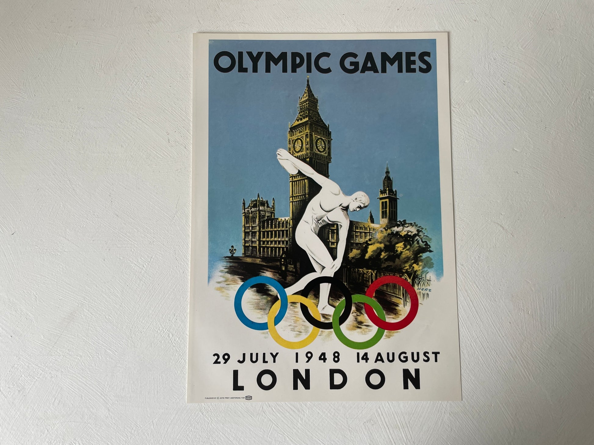 poster met Houses of Parliament en discuswerper