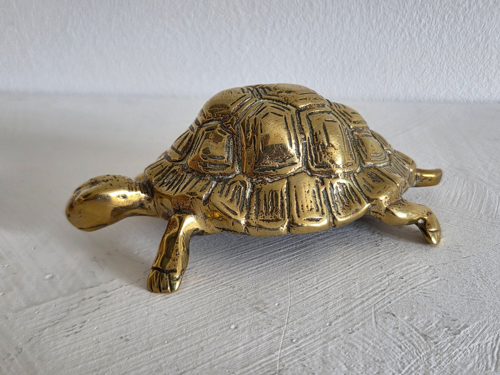 messing schildpadje 12,5 cm massief gegoten