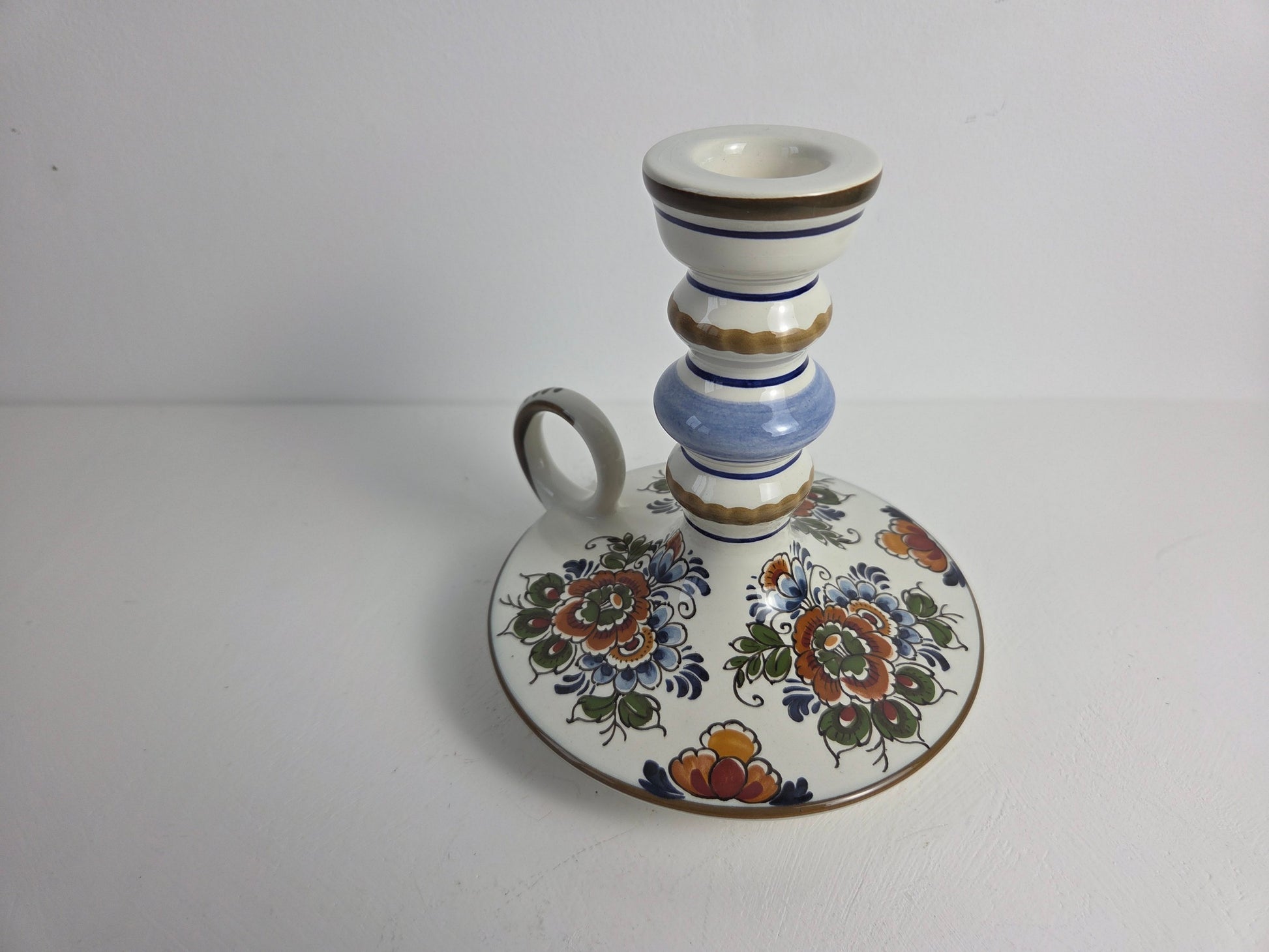 handbeschilderde flora gouda kandelaar