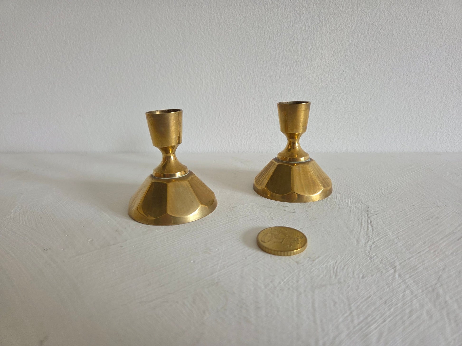 messing kandelaars patina gebruikssporen taps toelopend