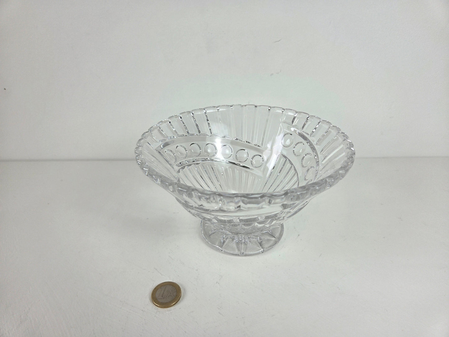 brocante kristallen schaal voor op tafel