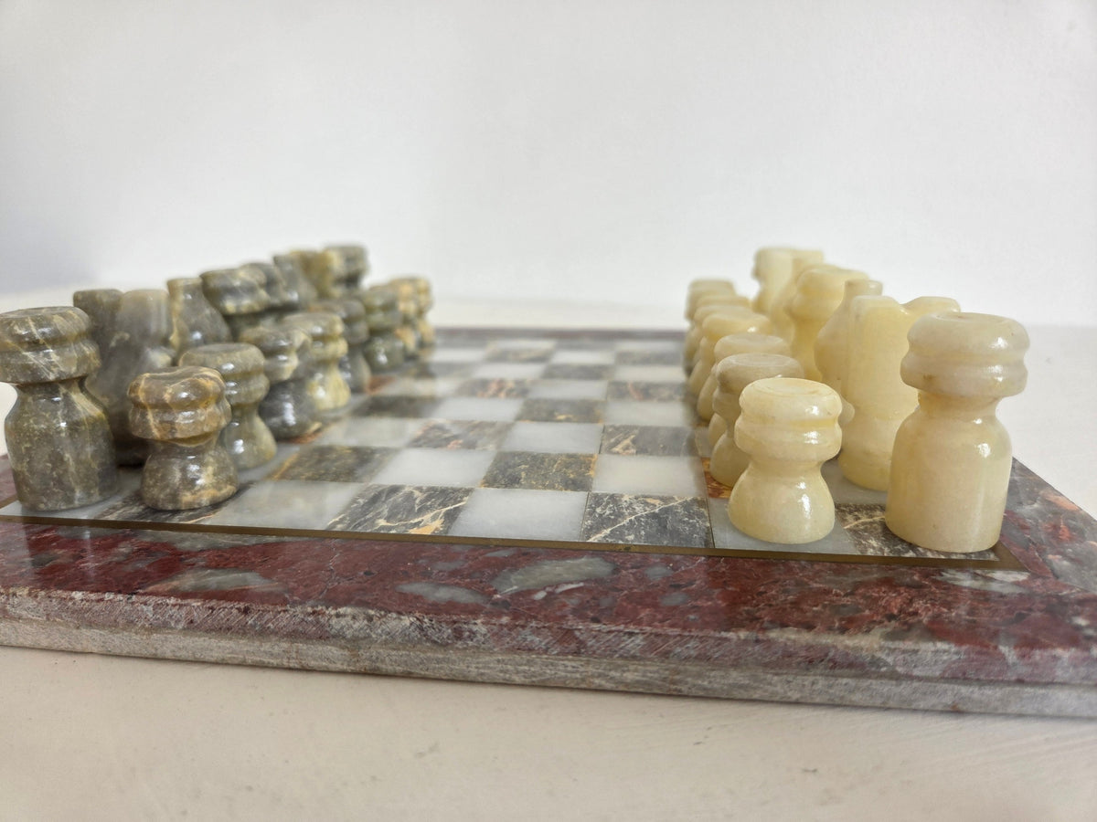 vintage spel onyx pionnen en stukken