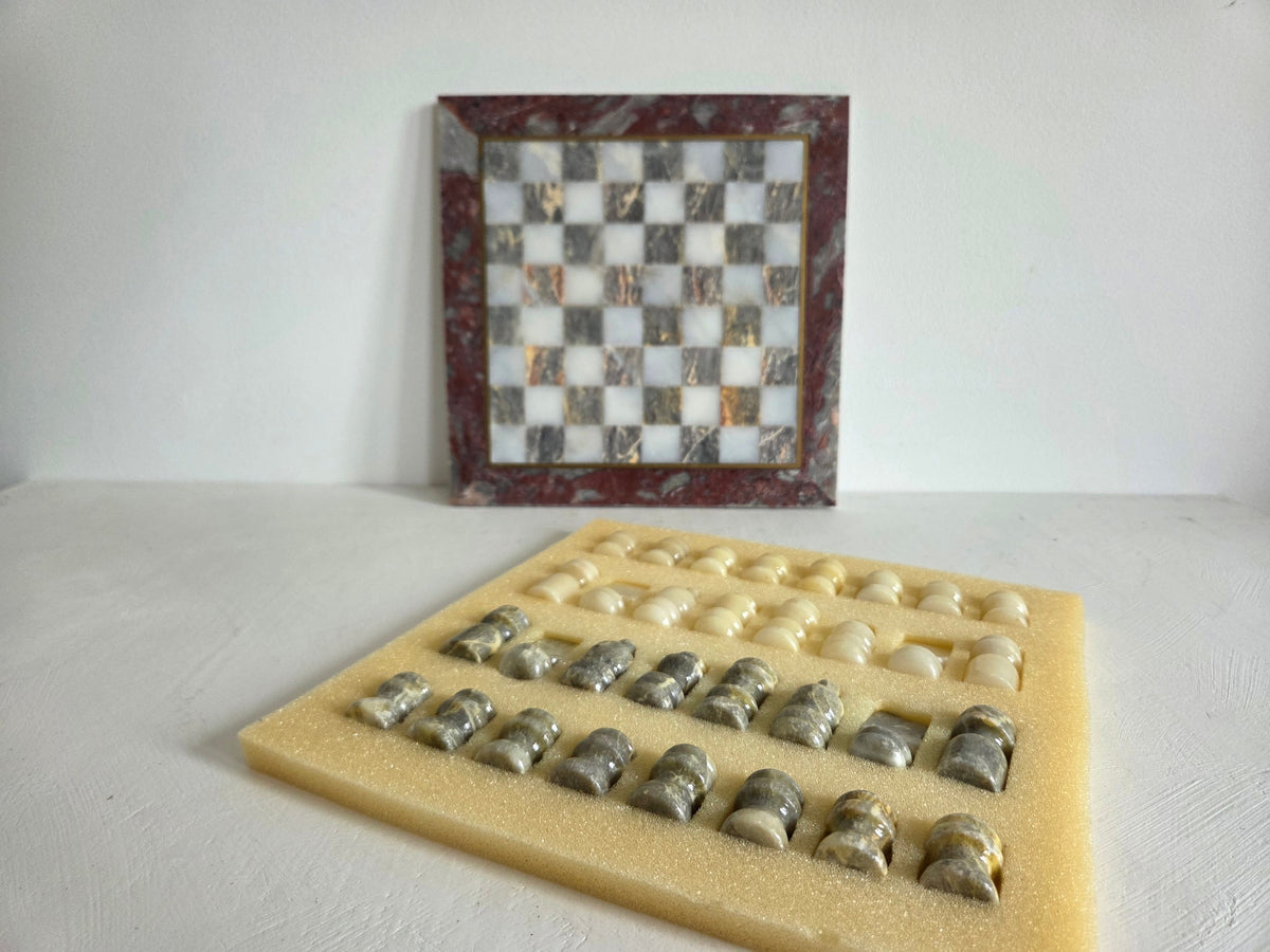 vintage spel onyx pionnen en stukken2