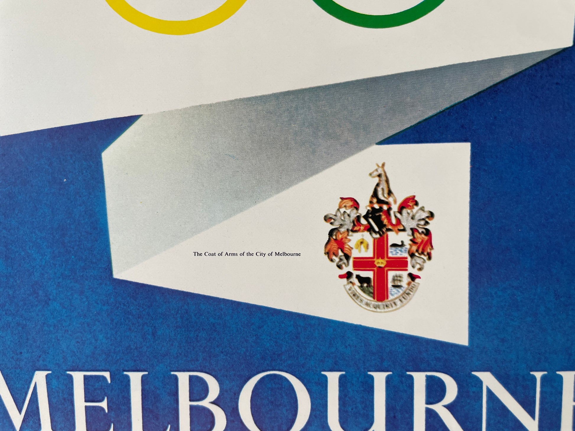 olympische ringen poster in blauw kleurverloop