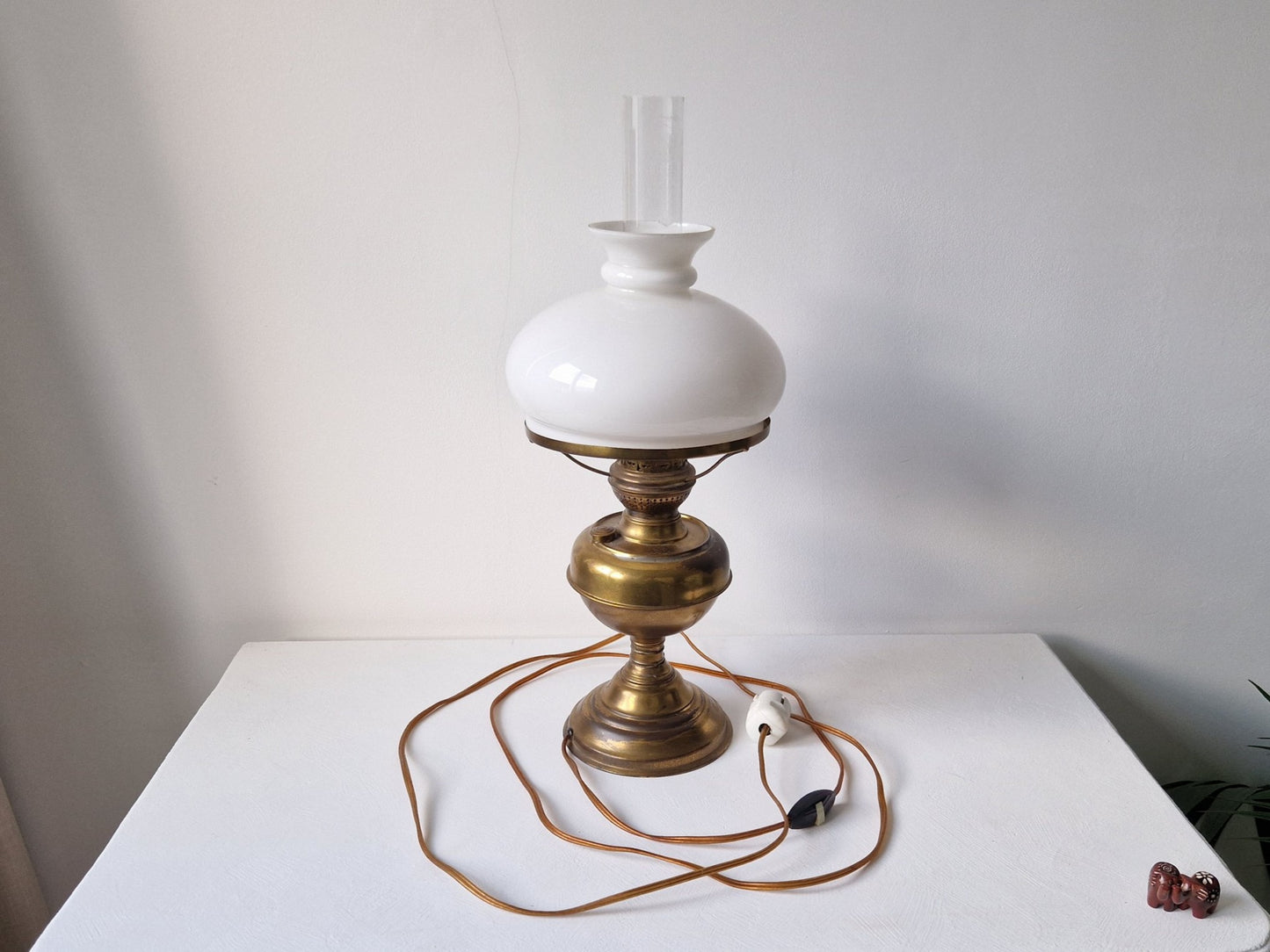 vintage petroleum lamp omgebouwd
