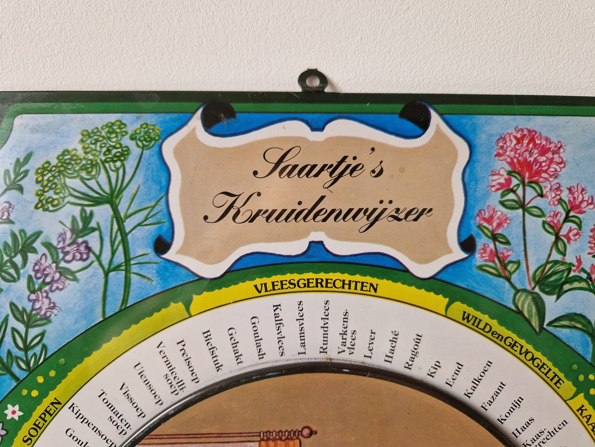 webwinkel in brocante - vintage kruidenwijzer wanddecoratie