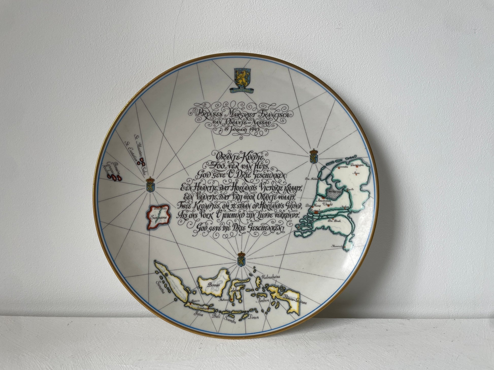 vintage wandbord prinses Margriet kopen D’Antan