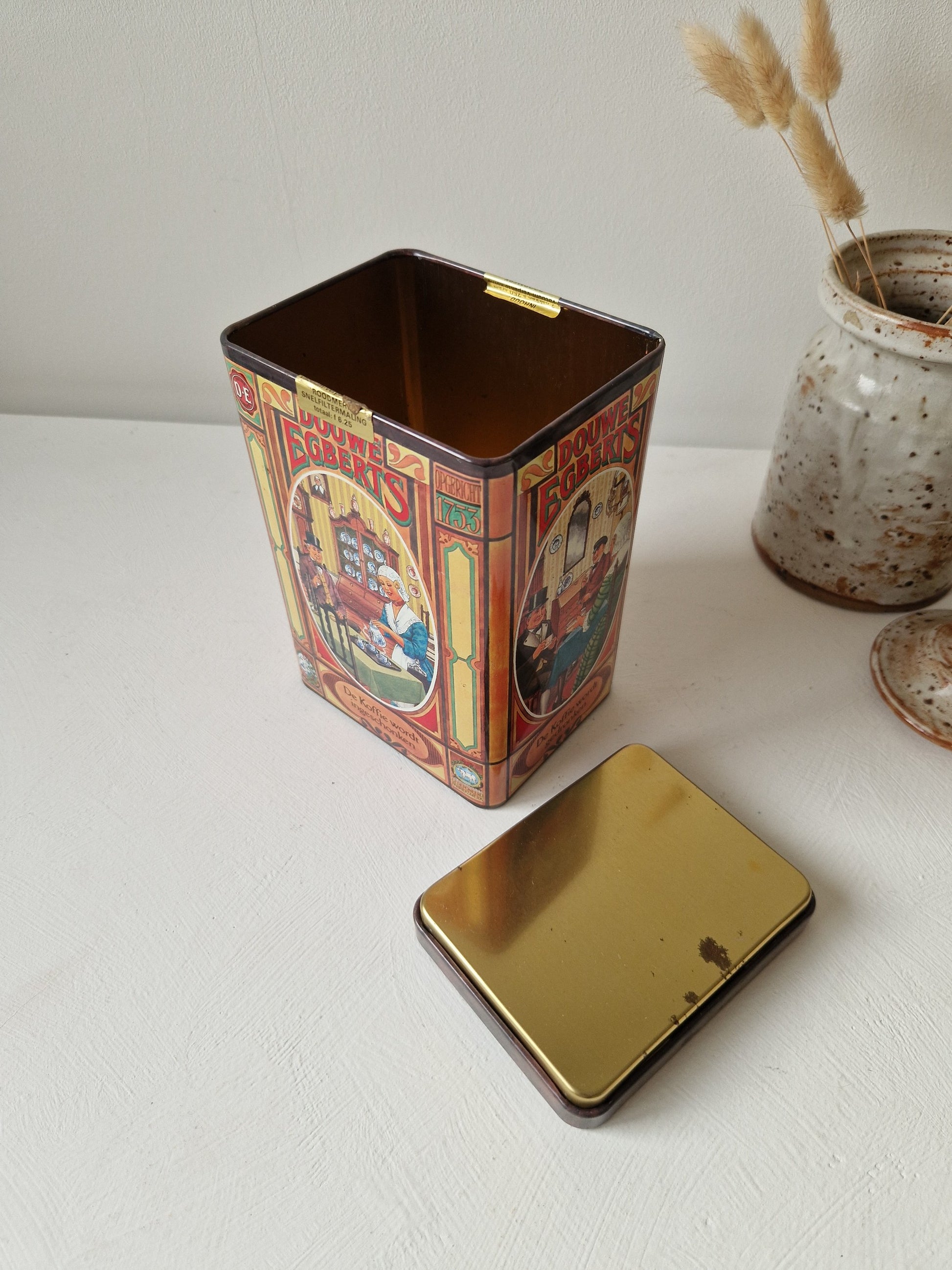 Douwe egberts oud vintage bewaarblik koffie