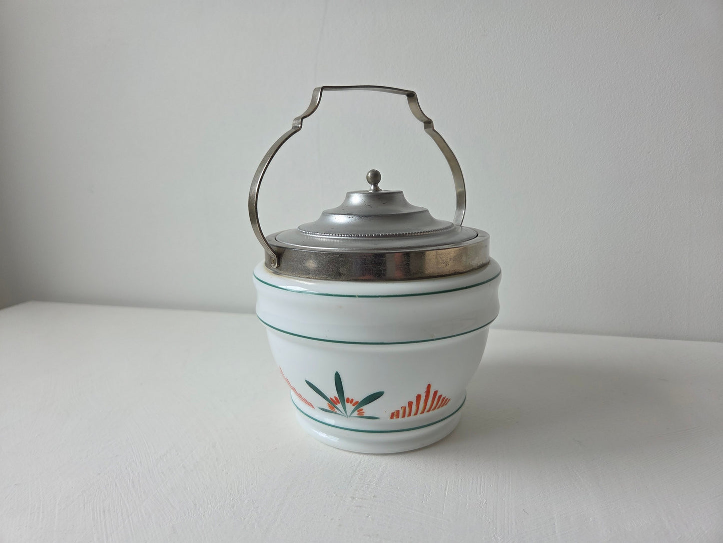 keramieken bewaarbus gestileerd plantdecor art deco stijl
